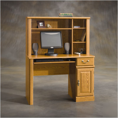 Orchard hills computer desk hutch in carolina oak