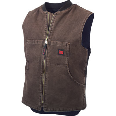 Tough duck washed quilt lined vest - xx-l, chestnut