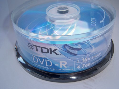 25 tdk blank discs dvd recordable dvd-r 16X 4.7GB