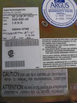 Argus rsm 24/100 upf rectifier module p.n. 010-525-20