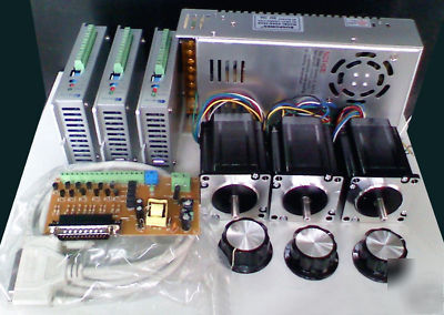 Cnc 3AXIS pc control kit NEMA23 mirco step & 1.5M cable
