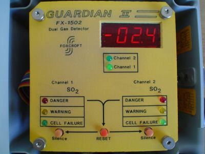 Foxcroft guardian ii fx-1502 dual gas detector