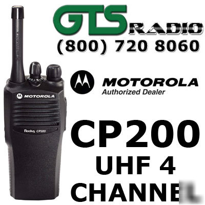 New motorola CP200 uhf 4 channel 4 watt radio radius