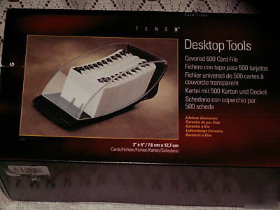 New tenex desktop covered 500 card file with dividers
