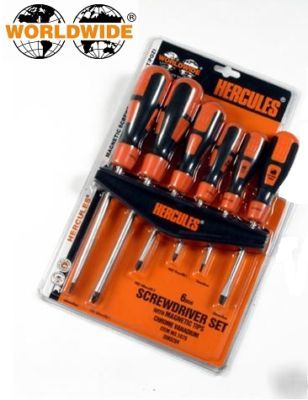 Worldwide tools 6PC screwdriver set pozi flat 1088 