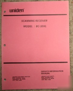 Uniden bearcat bc 50XL scanning receiver service manual