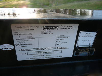 2005 towmaster quipnet qc-10 equipment trailer - 10K