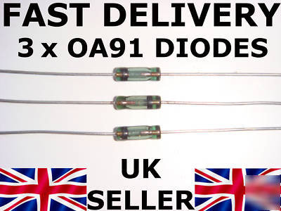3 x CV7130 / OA91 gold bonded germanium signal diode 