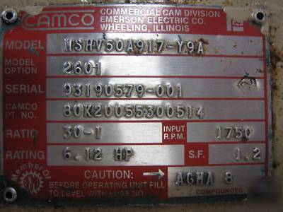 Camco indexing gear box with posidyne clutch / brake 
