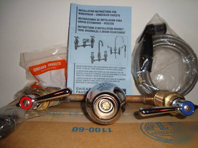 Chicago faucets 200-alesssptcp kitchen faucet w/spray