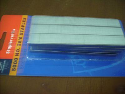 Stationery stapler refills 50,000 x no. 26/6 staples 