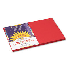 Sunworks construction paper, 12 x 18, red, 50-sheet pac