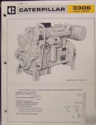 1973 caterpillar 3306 diesel engines brochure