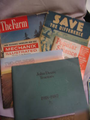 6 books/mag popular science/mechanics & john deere farm