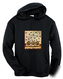 Bee hives, bees, beekeeping, 14TH century, hoodie, nwt
