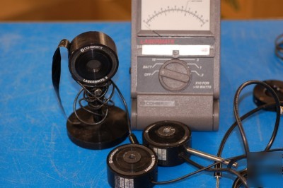 Lot of 3 coherent 10W laser power meter heads + meter