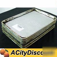 Set of 9 used bakery aluminum 1/2 size bake sheet pans