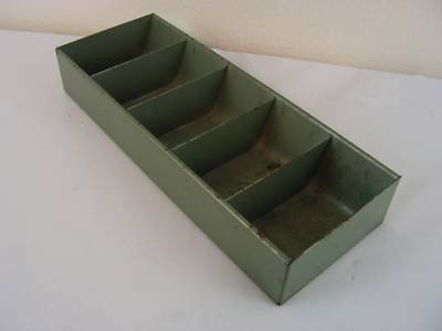 Vintage retro metal office desk coin money tray 1177M
