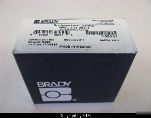 Brady wire marking labels wml-211-292-1 ~stsi