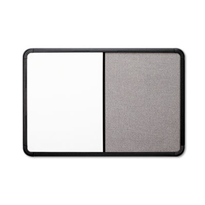 Combo dry erase/fabrictack bord, white/gray, black frme