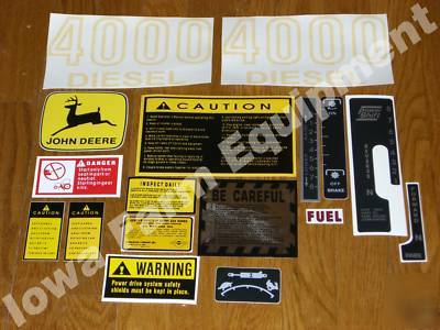 John deere 4000 decals set gas & diesel power shift