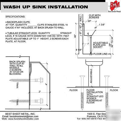 Multi station 6 users, hands free sink, 12' knee valves