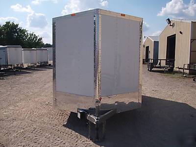 New 7X14 7 x 14 enclosed utility cargo trailer v-nose 