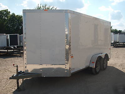 New 7X14 7 x 14 enclosed utility cargo trailer v-nose 