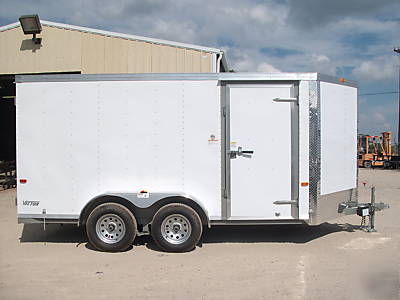 New 7X14 7 x 14 enclosed utility cargo trailer v-nose 