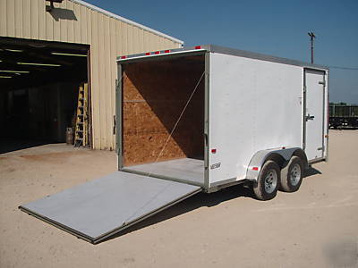 New 7X14 7 x 14 enclosed utility cargo trailer v-nose 