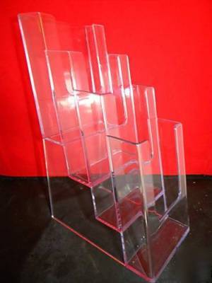 Acrylic clear 4 tier store brochure flier display stand