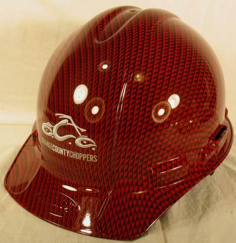 Ao safety orange county choppers hard hat red 6 1/2-8
