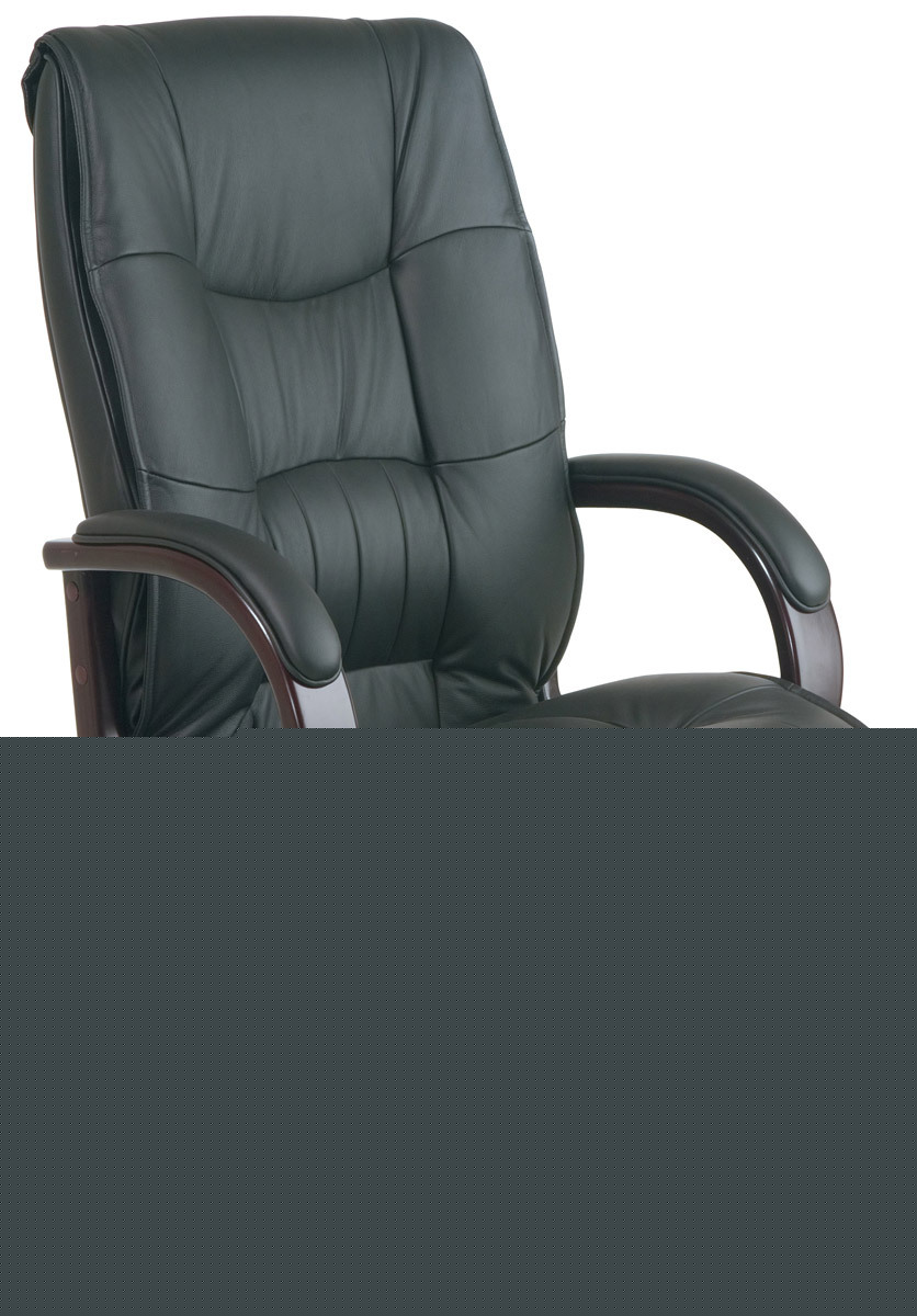 New black executive office leather chair mahogany wood