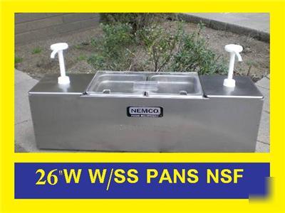 Nice nemco condiment station 4 pans w/ 2 pumps #88100