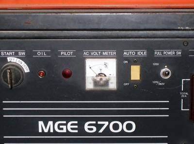 Mitsubishi MGE6700 gas power generator 120/240V 6700W