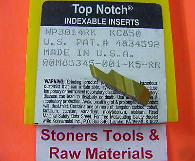 New 3 pic. kennametal NP3014RK top notch inserts 