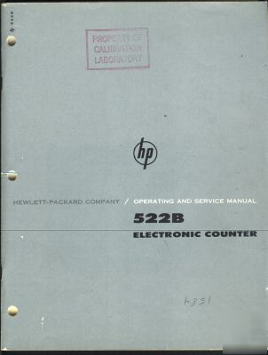 Hewlett-packard 522B electronic counter service manual