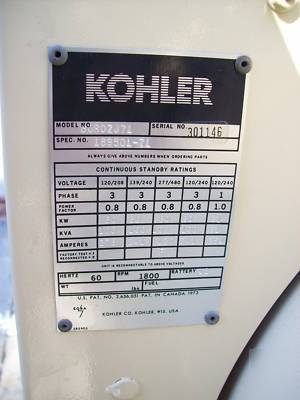 Kohler 80 kw diesel generator - 80ROZJ - used