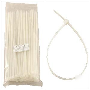 New 100 12 inch white 50 lb nylon wire/cable zip ties 