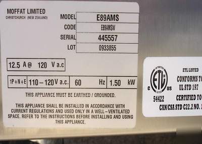 New moffat proofer holding cabinet E89AMS demo