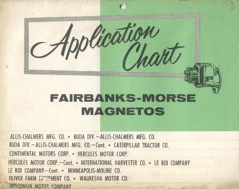 Old fairbanks morse magneto application chart