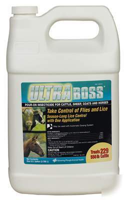 Ultra boss pour-on otc cattle fly lice control gallon
