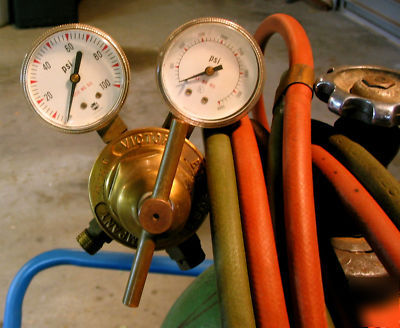 Welding oxy acetylene tanks, regulators, nozzles, xlnt 