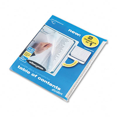 Multidex index black&white 31-tab 1-31 letter 31/set