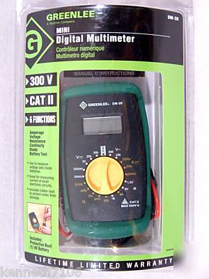 Greenlee mini digital multimeter dm-20 leads probes nip