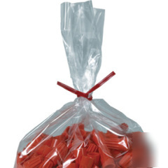Shoplet select red plastic poly bag ties 316 x 5