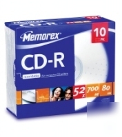 Memorex cd-r 80 slim jc 10 pack cd-r 80 slim jc 10 pack