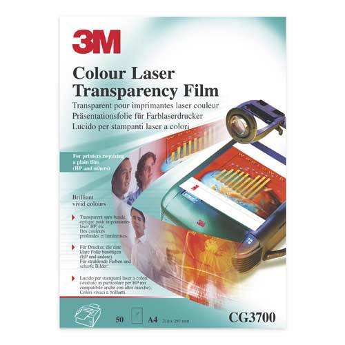 Box 50 3M colour laser printer CG3700 transparency film