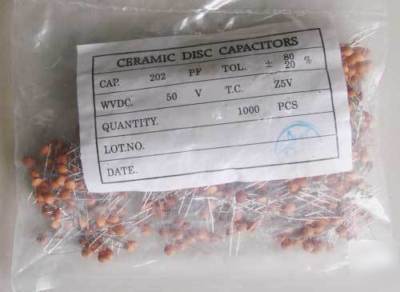 Ceramic disc capacitors 202PF 50V 1000PCS
