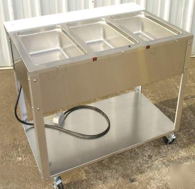 New piper electric 3 well warmer steam table ddb-3-hf 